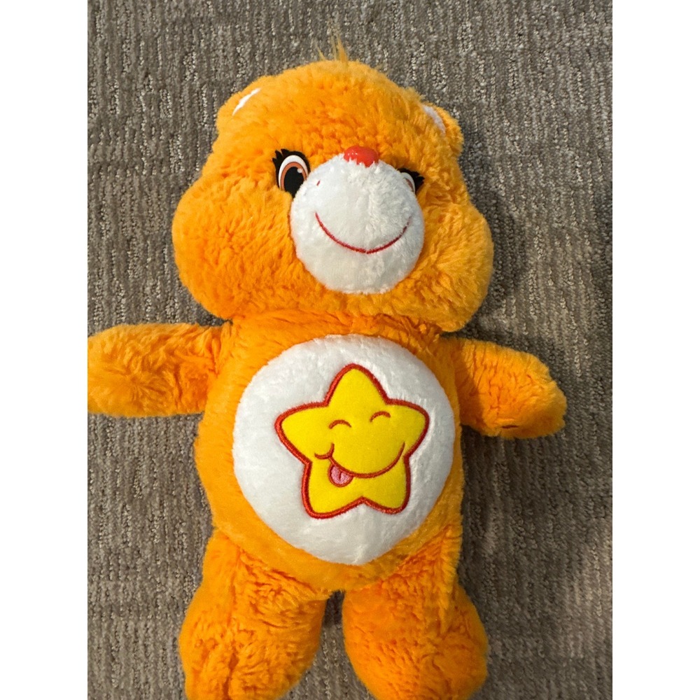 Care Bears Laugh-a-Lot Bear Orange Star Belly Badge Plush 2016 12 Inch Toy